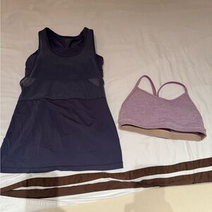 Lululemon Athletica Navy and Lavender Tank Top Set